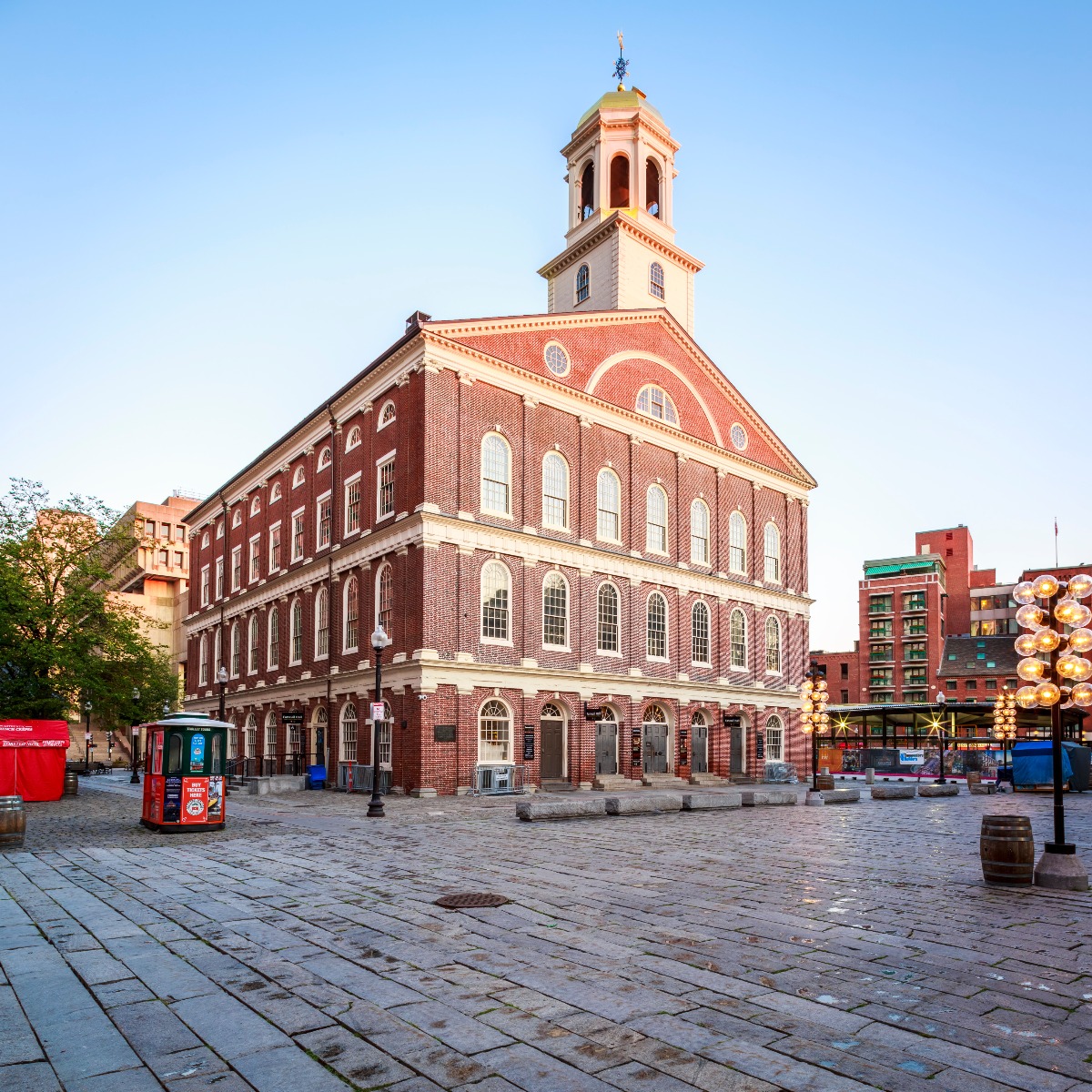 The Faneuil Hall and Quincy Market in Boston, MA, USA.
